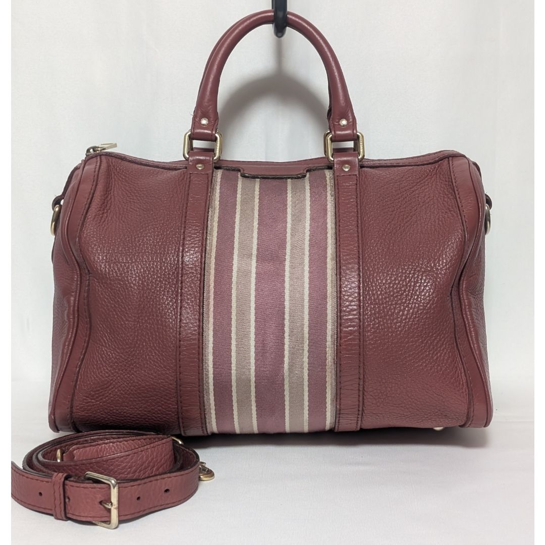 Gucci Leather Canvas Web Sherry Line 2-Way Handbag