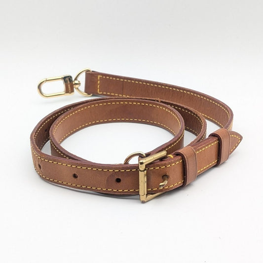 Louis Vuitton Shoulder Strap Leather Brown Adjustable