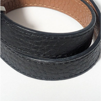 Louis Vuitton Bracelet LV Logo Leather Black — view 3