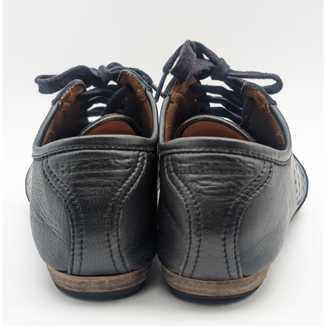 Hermes Evelyne Sneakers Leather Perforated Black — view 5