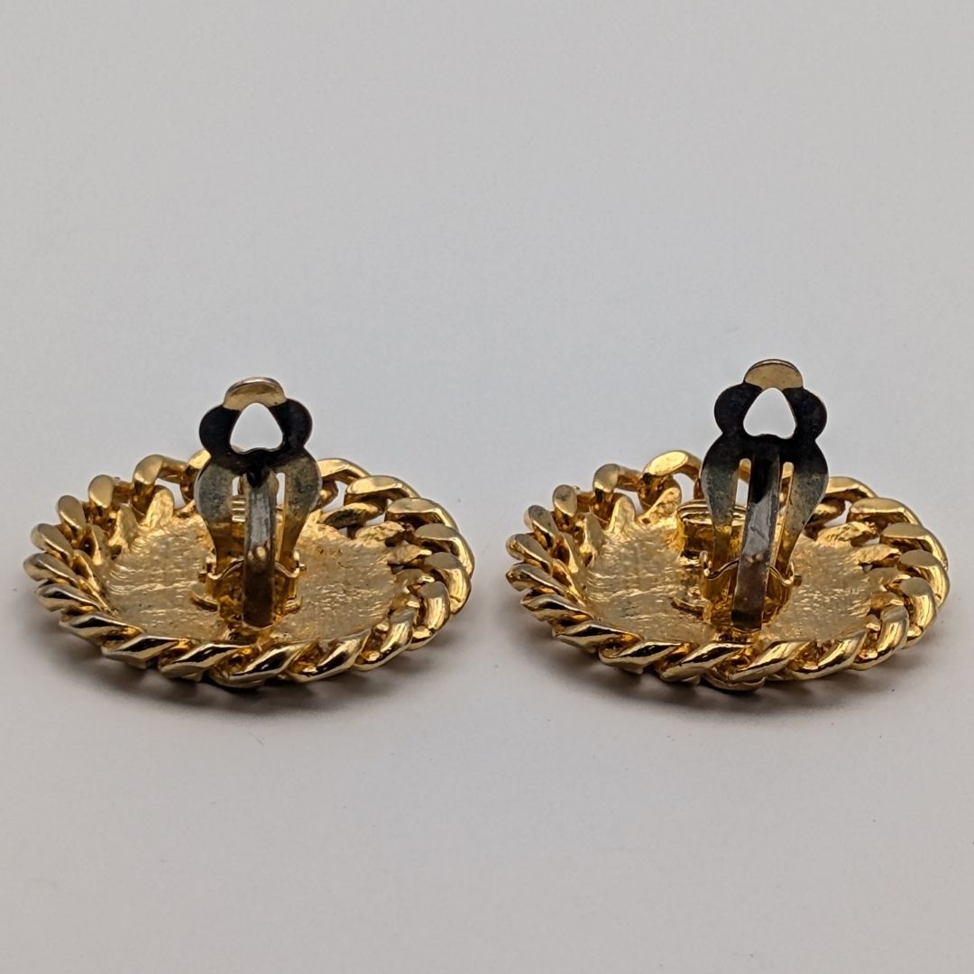 Chanel Earrings CC Logo Cambon Gold Earrings — view 5