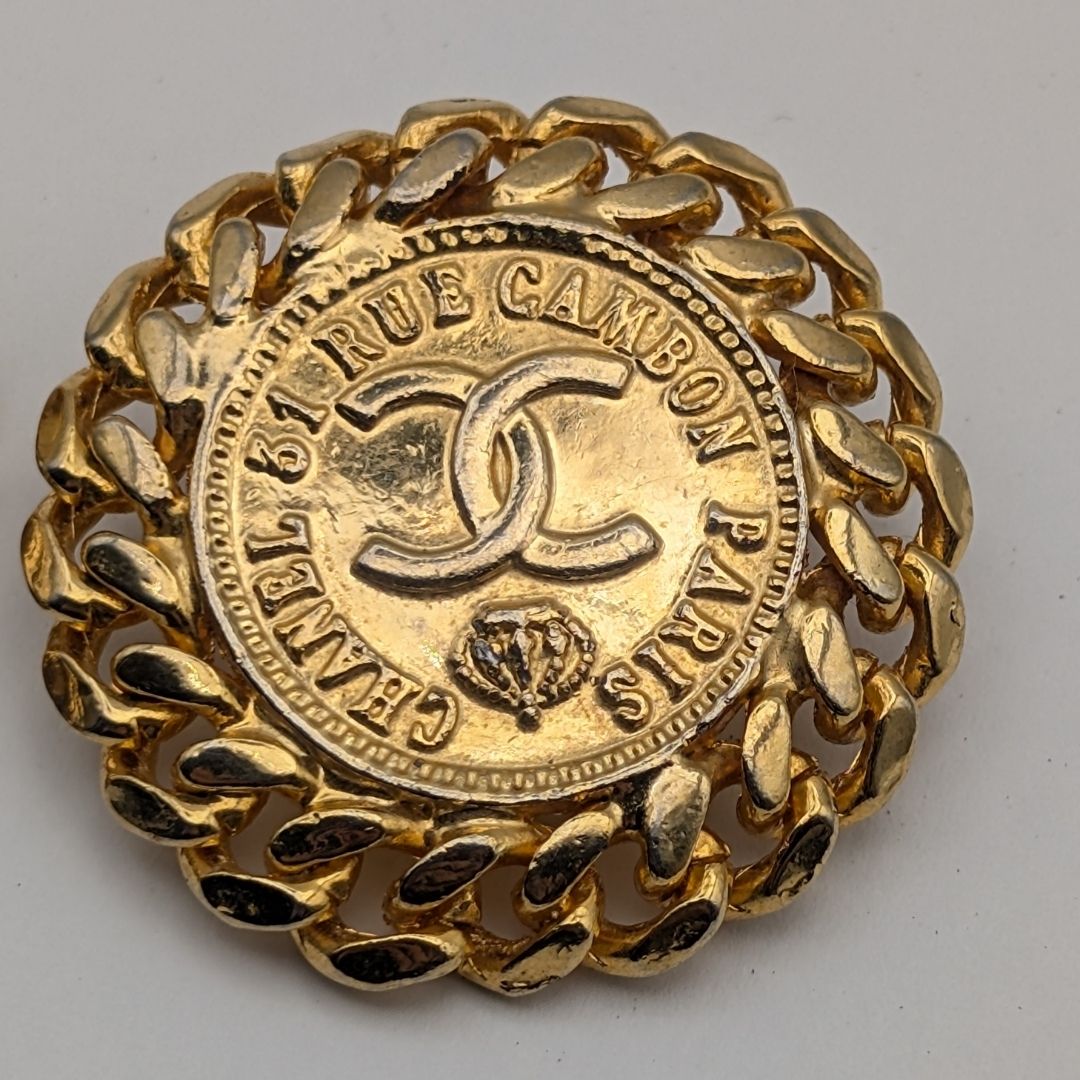 Chanel Earrings CC Logo Cambon Gold Earrings — view 2