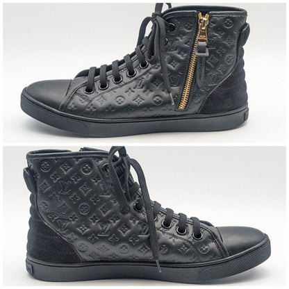 Louis Vuitton High Cut Zip Up Sneakers Monogram Leather — view 2