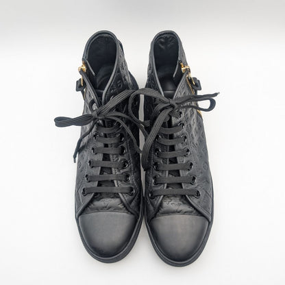 Louis Vuitton High Cut Zip Up Sneakers Monogram Leather — view 6