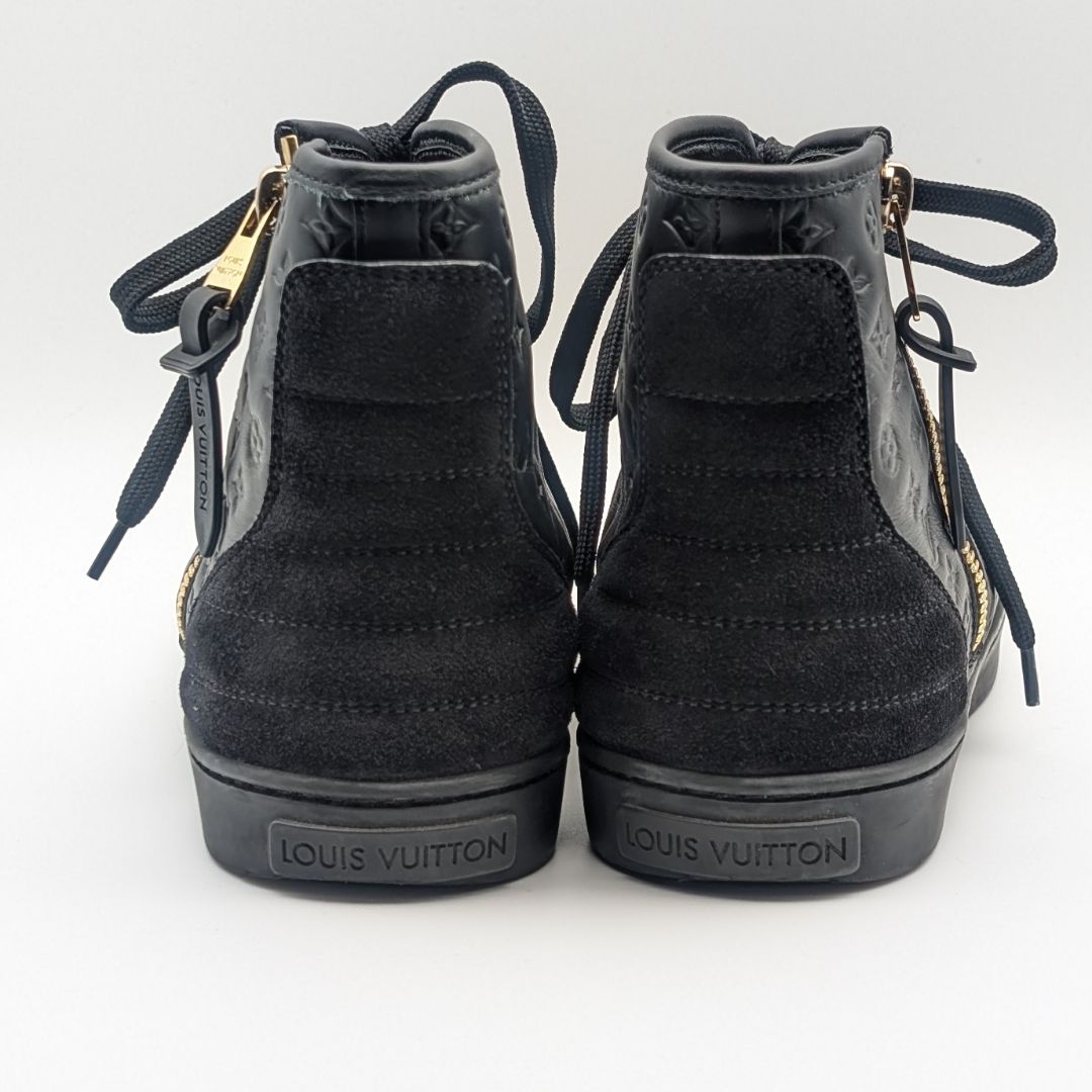 Louis Vuitton High Cut Zip Up Sneakers Monogram Leather — view 4
