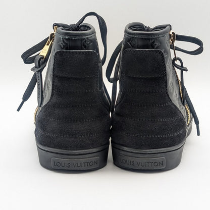 Louis Vuitton High Cut Zip Up Sneakers Monogram Leather — view 4