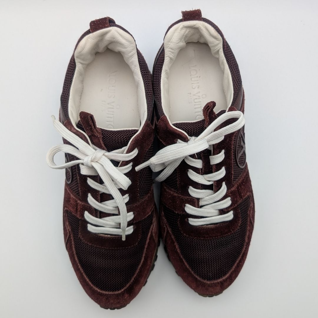 Louis Vuitton Run Away Line Suede Mesh Bordeaux Sneakers — view 6