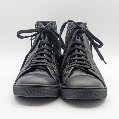 Louis Vuitton High Cut Zip Up Sneakers Monogram Leather — view 3