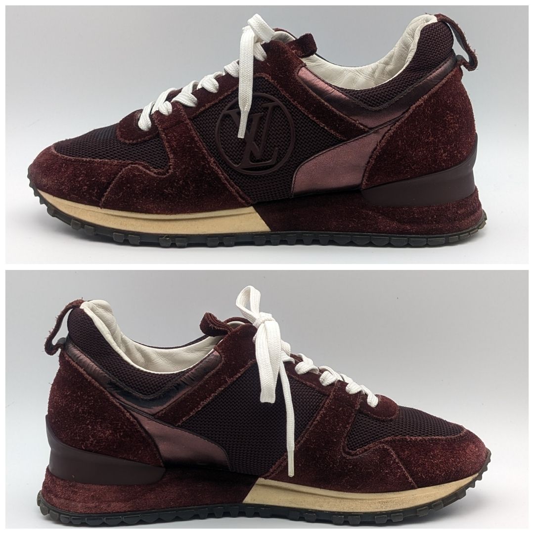 Louis Vuitton Run Away Line Suede Mesh Bordeaux Sneakers — view 2