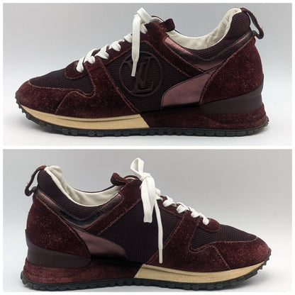 Louis Vuitton Run Away Line Suede Mesh Bordeaux Sneakers — view 2