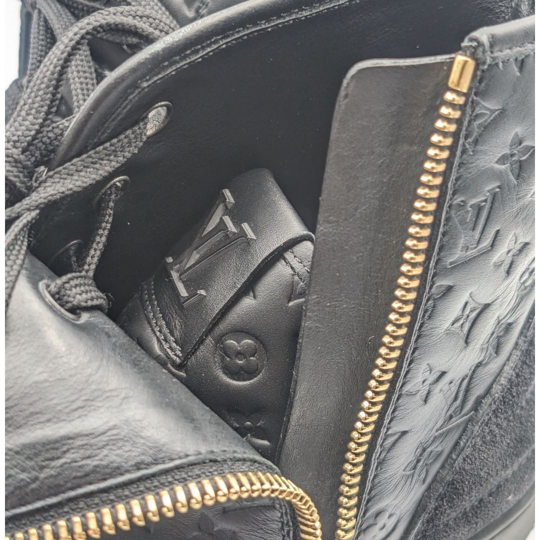 Louis Vuitton High Cut Zip Up Sneakers Monogram Leather — view 7