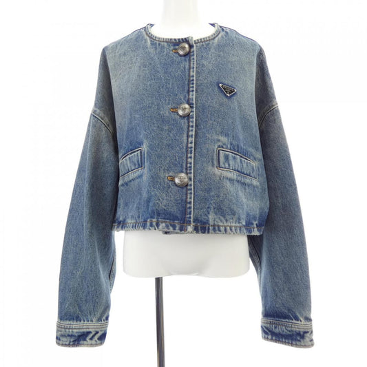 Prada Triangle Logo Denim Jacket