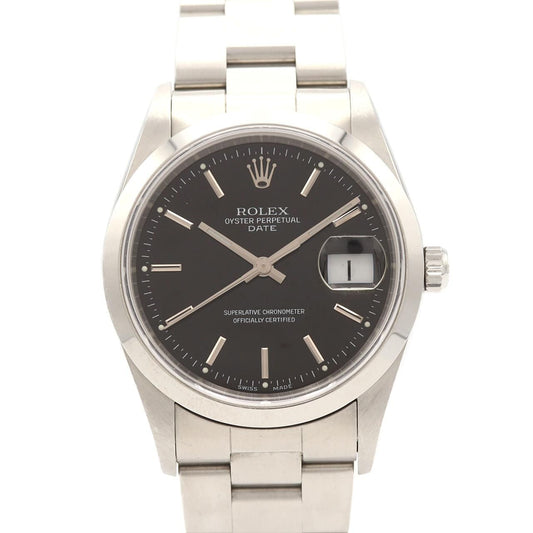 Rolex Oyster Perpetual Date SS Automatic Winding Number Watch