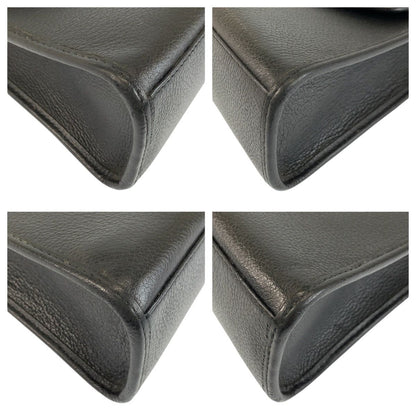 Saint Laurent Yves Vintage YSL Black Leather Shoulder Bag Pochette — view 4