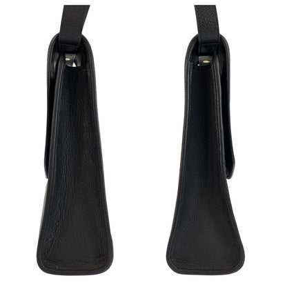 Saint Laurent Yves Vintage YSL Black Leather Shoulder Bag Pochette — view 7