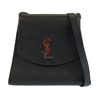 Saint Laurent Yves Vintage YSL Black Leather Shoulder Bag Pochette