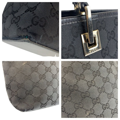 Gucci Black GG Canvas Leather 002 Tote — view 5