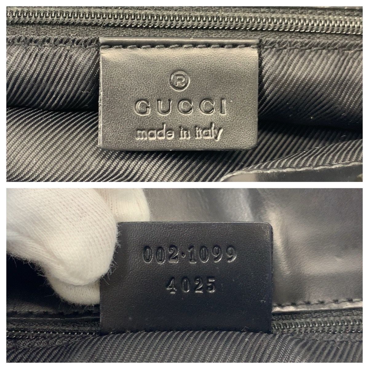 Gucci Black GG Canvas Leather 002 Tote — view 3