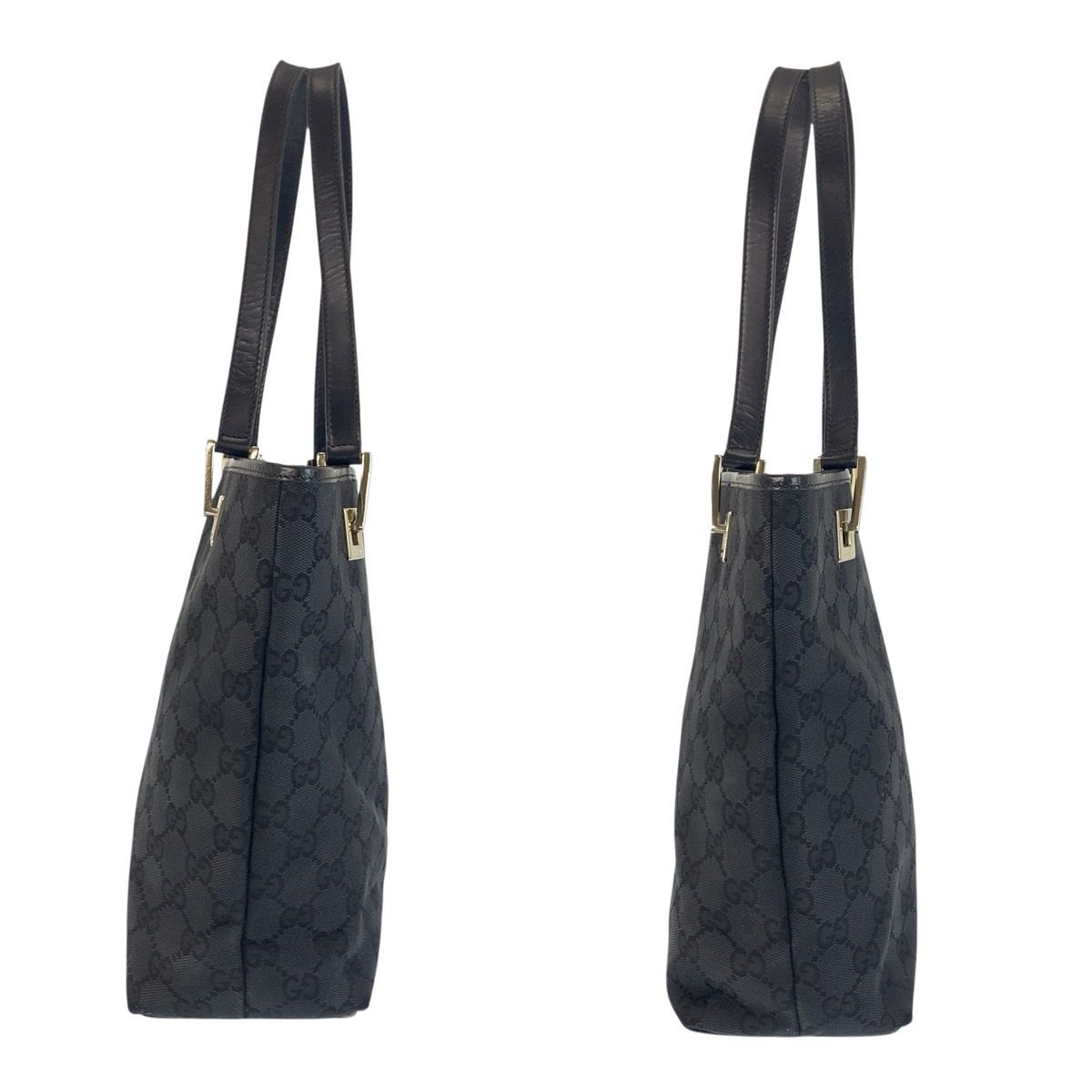 Gucci Black GG Canvas Leather 002 Tote — view 7