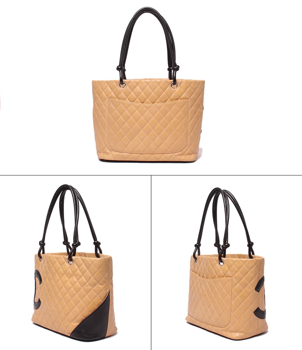 Chanel Tote Shoulder Bag Silver Cambon Line CC Logo Calfskin — view 2