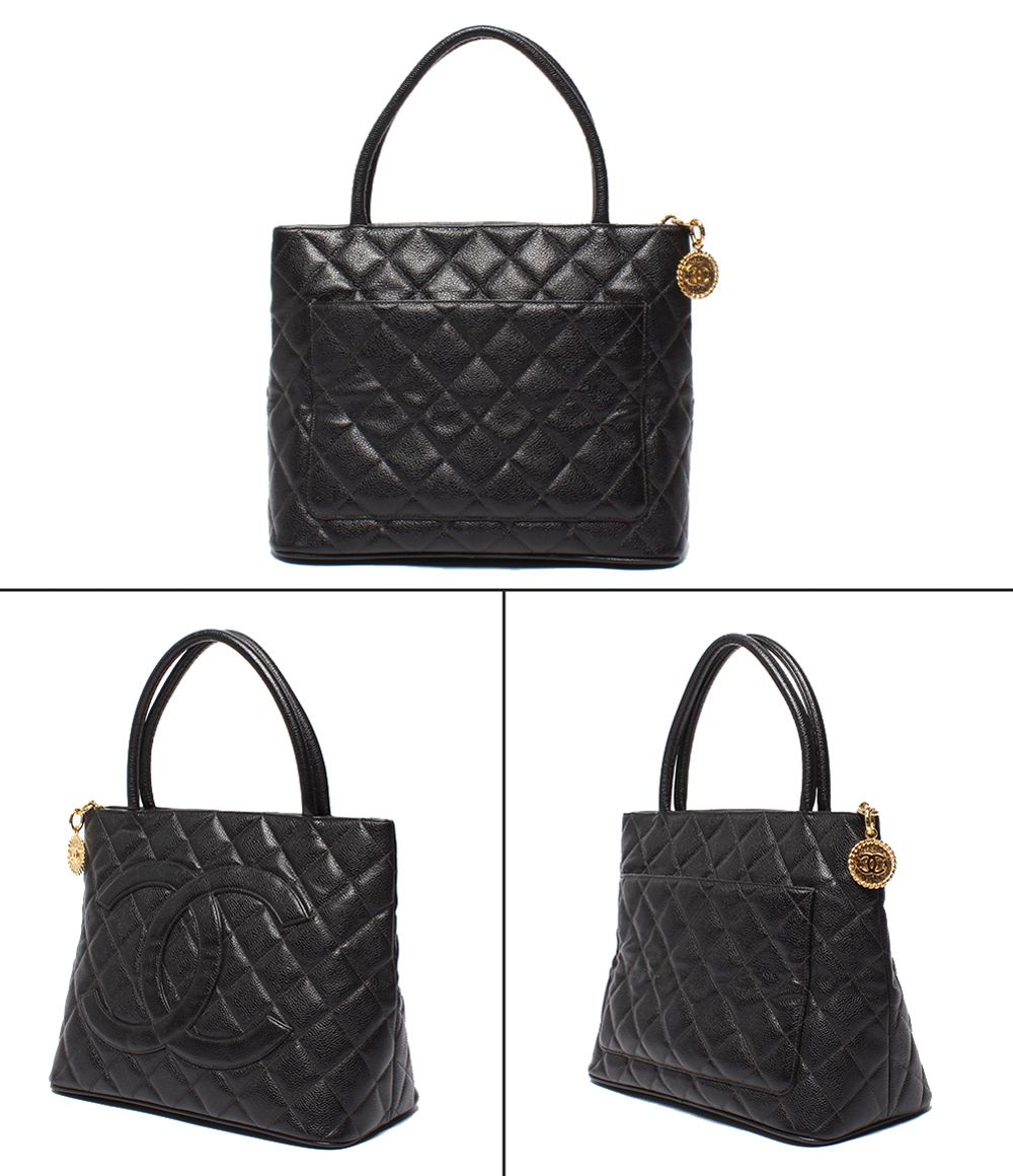 Chanel Tote Gold Quilted No 5 Caviar Leather — view 2