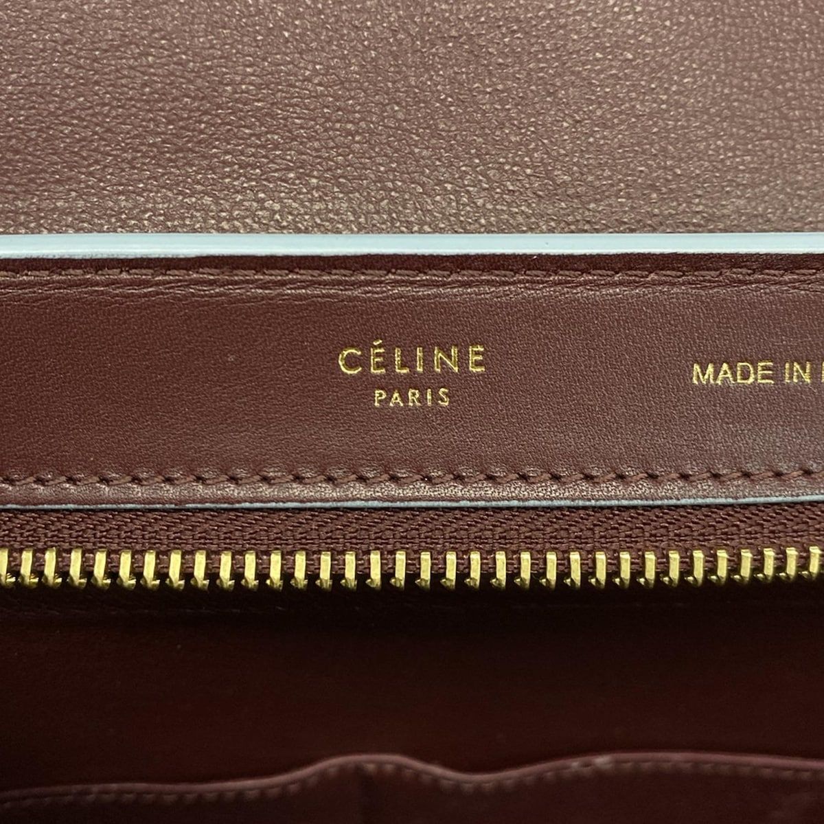 Celine Handbag Trapeze Small Bordeaux Light Blue Leather — view 9