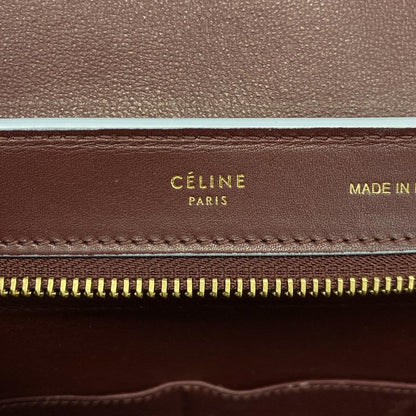 Celine Handbag Trapeze Small Bordeaux Light Blue Leather — view 9