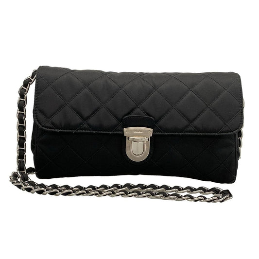 Prada Shoulder Bag Black Chain Quilted