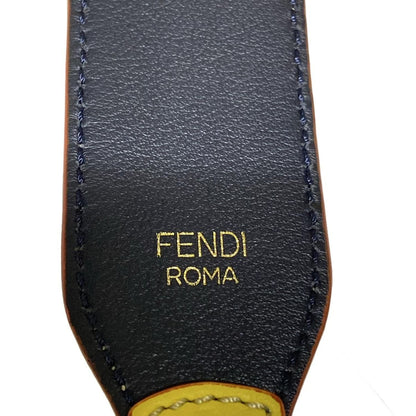 Fendi Shoulder Strap Yellow Dark Navy Gold Leather — view 3