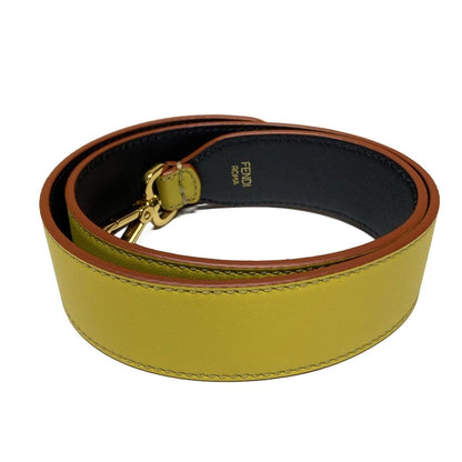 Fendi Shoulder Strap Yellow Dark Navy Gold Leather — view 2