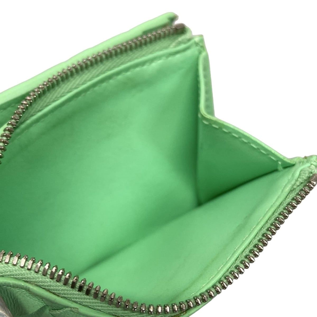 Bottega Veneta Bifold Wallet Maxi Intrecciato Light Green Leather — view 4