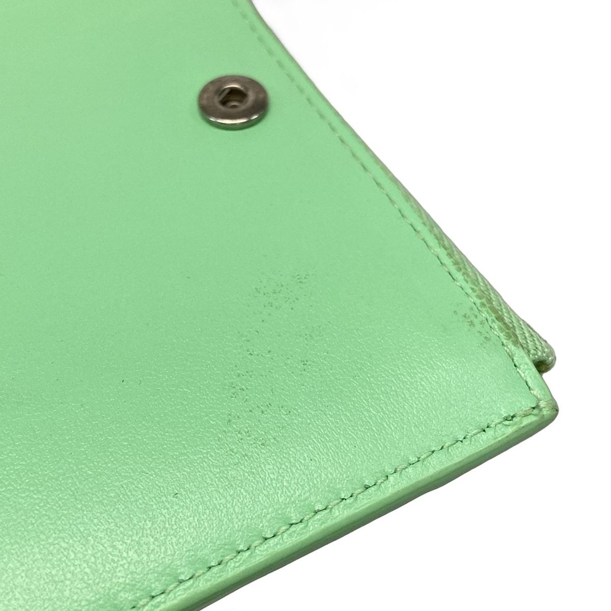 Bottega Veneta Bifold Wallet Maxi Intrecciato Light Green Leather — view 8