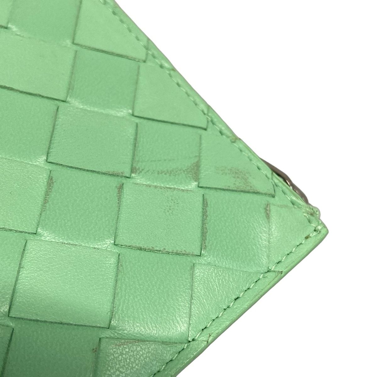Bottega Veneta Bifold Wallet Maxi Intrecciato Light Green Leather — view 7