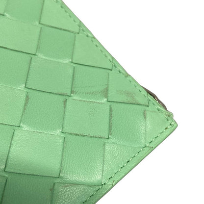 Bottega Veneta Bifold Wallet Maxi Intrecciato Light Green Leather — view 7