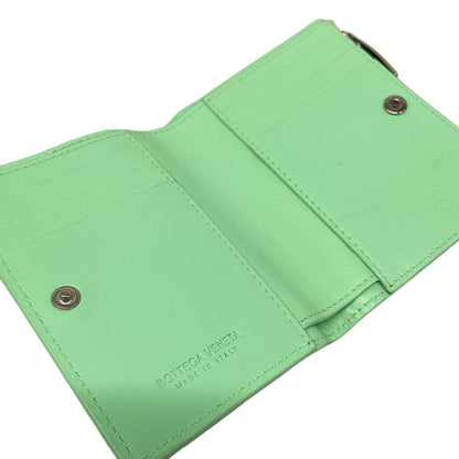Bottega Veneta Bifold Wallet Maxi Intrecciato Light Green Leather — view 3