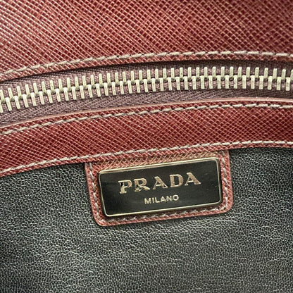 Prada Clutch Bordeaux Blue Green Bicolor Leather — view 9