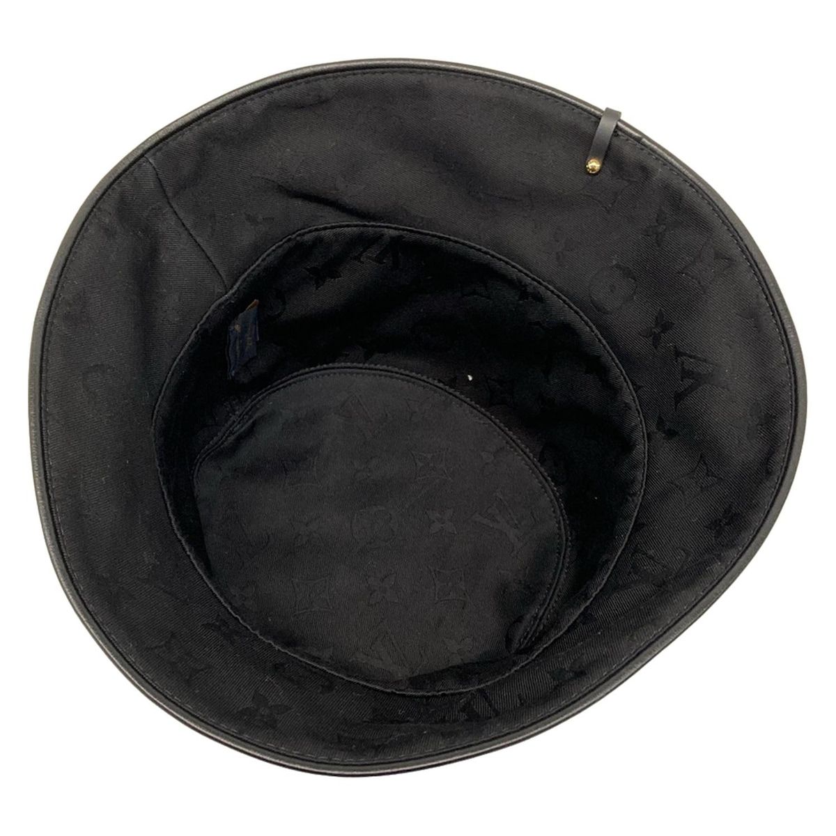 Louis Vuitton Hat LV Yk Shapo Reversible Infinity Dot Bucket Hat Black White — view 4