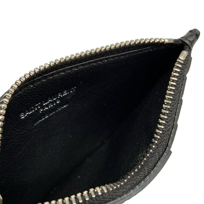 Saint Laurent Paris Coin Case Black Fragment Leather — view 3
