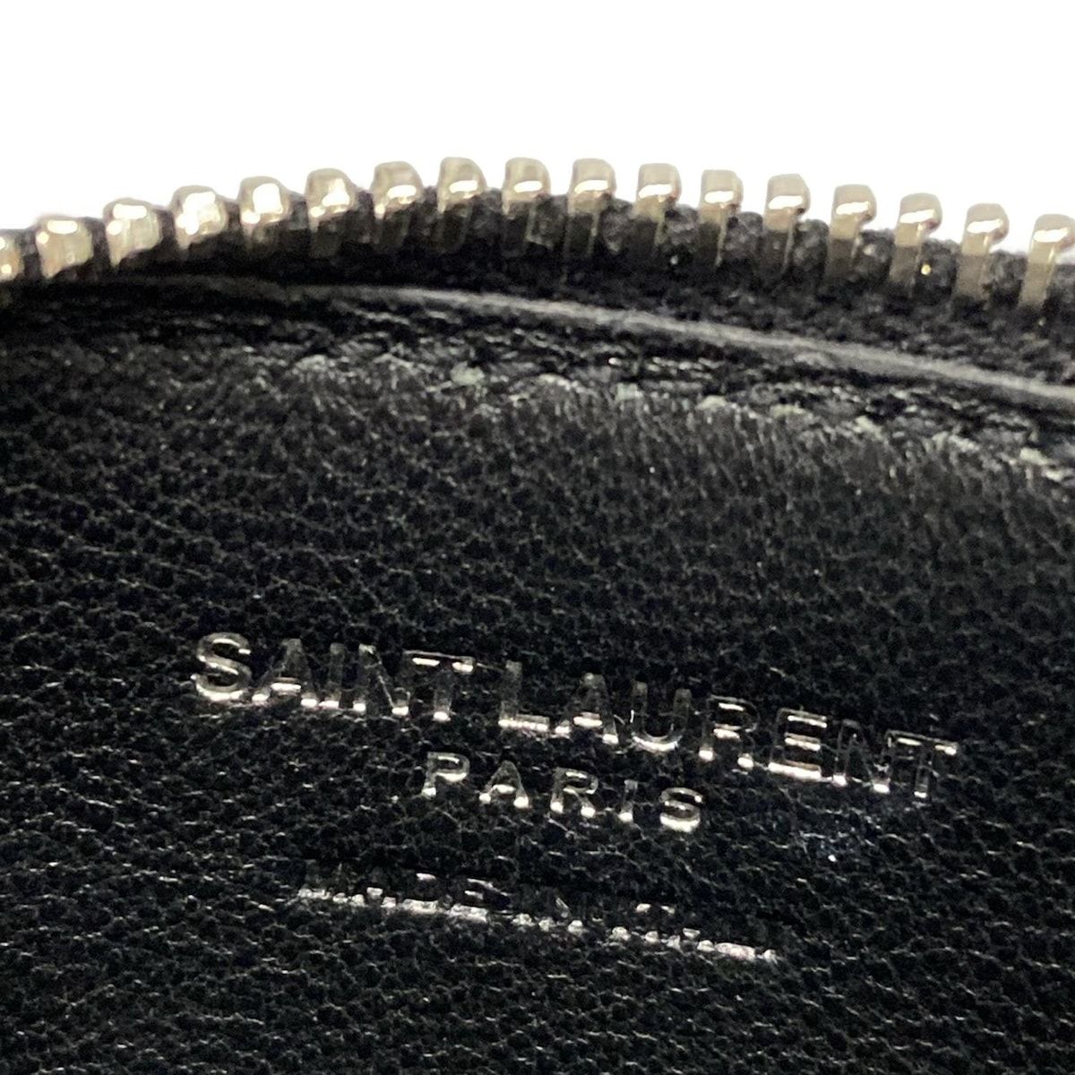 Saint Laurent Paris Coin Case Black Fragment Leather — view 4