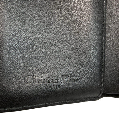 Dior Trifold Wallet Lotus Black Lambskin Handbag — view 5