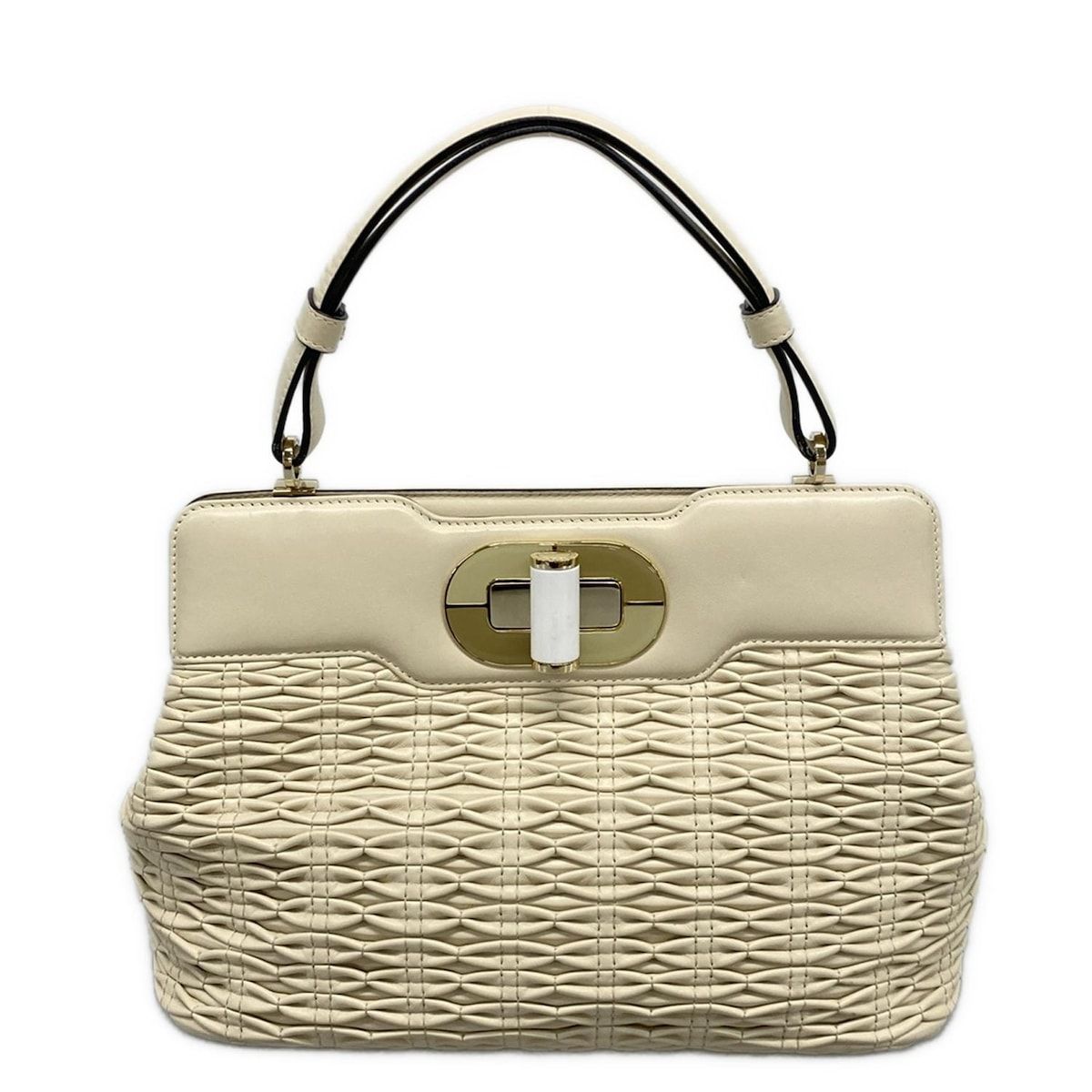 Bvlgari Handbag Isabella Rossellini Ivory Leather