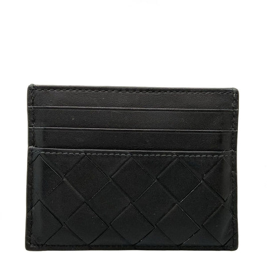Bottega Veneta Card Case Maxi Intrecciato Black Leather