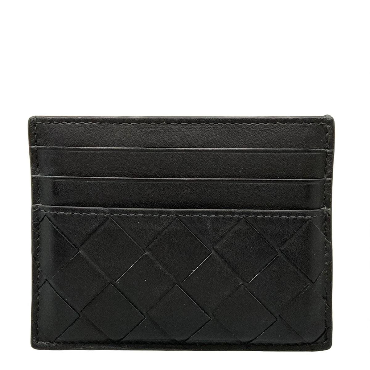 Bottega Veneta Card Case Maxi Intrecciato Black Leather — view 2