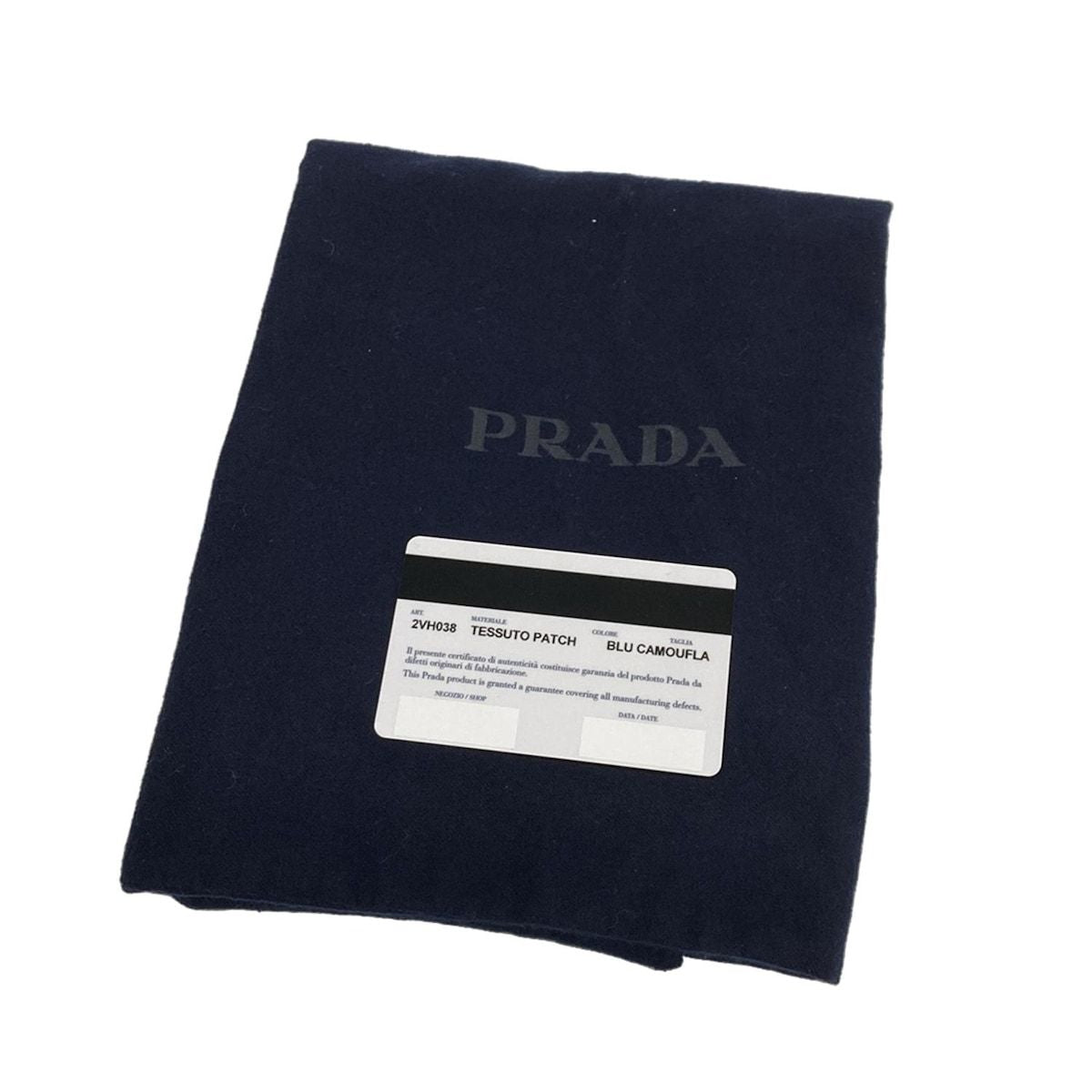 Prada Shoulder Bag Black Navy Gray Camouflage Leather — view 8