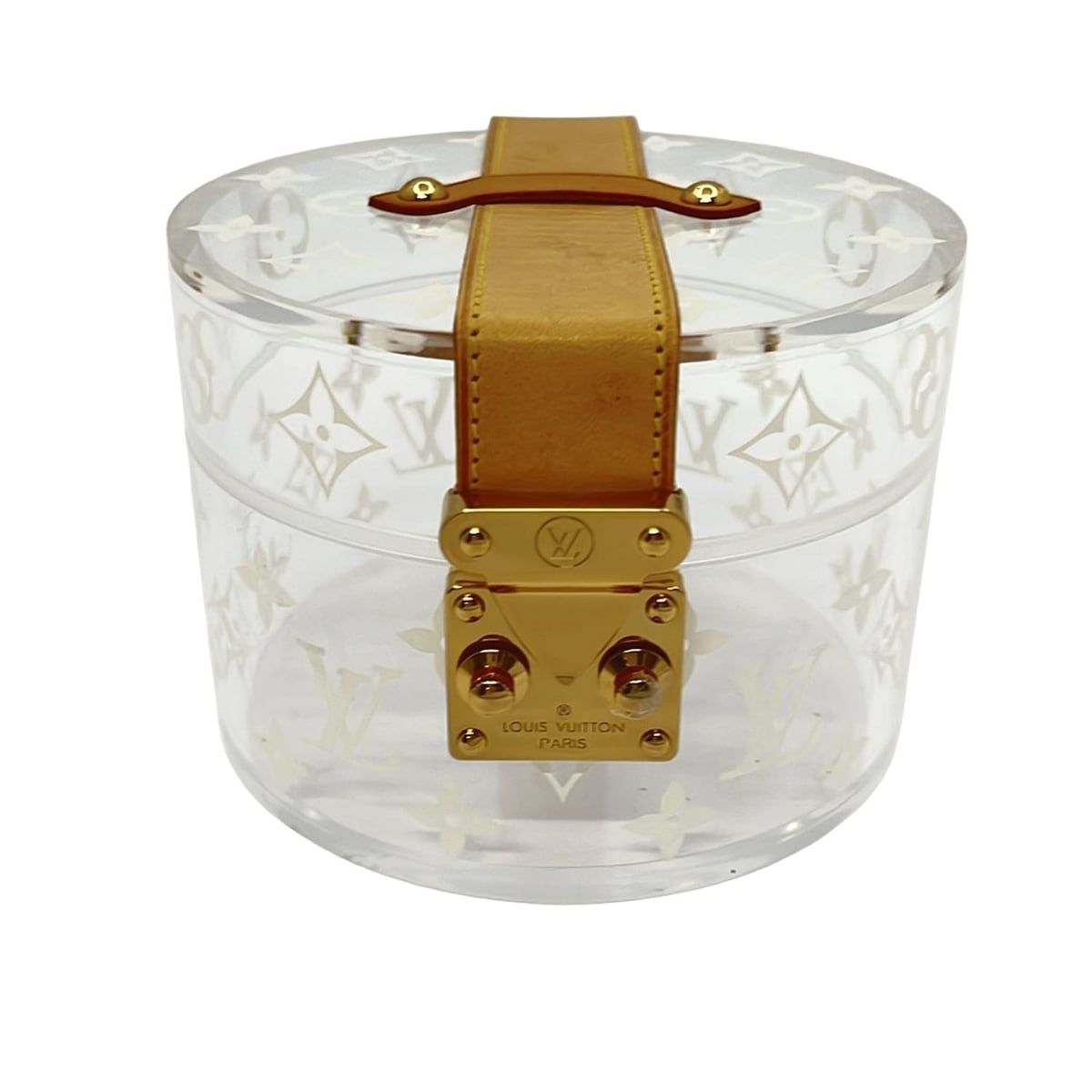 Louis Vuitton Case Bowatt Scott Clear White Beige Leather Cowhide Box