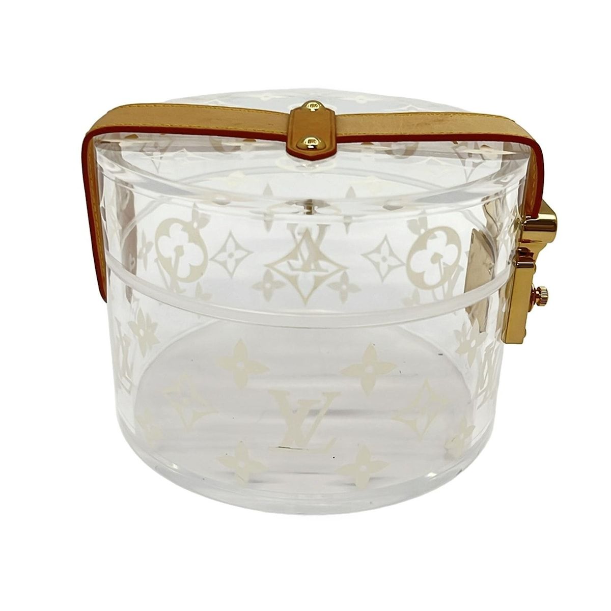Louis Vuitton Case Bowatt Scott Clear White Beige Leather Cowhide Box — view 8