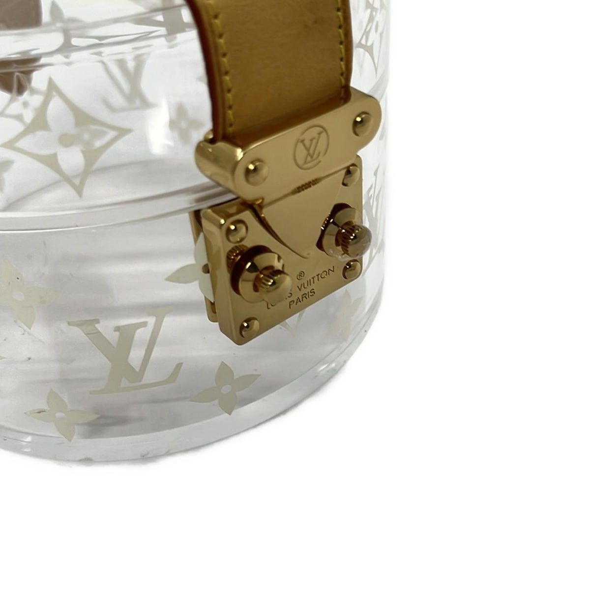 Louis Vuitton Case Bowatt Scott Clear White Beige Leather Cowhide Box — view 9