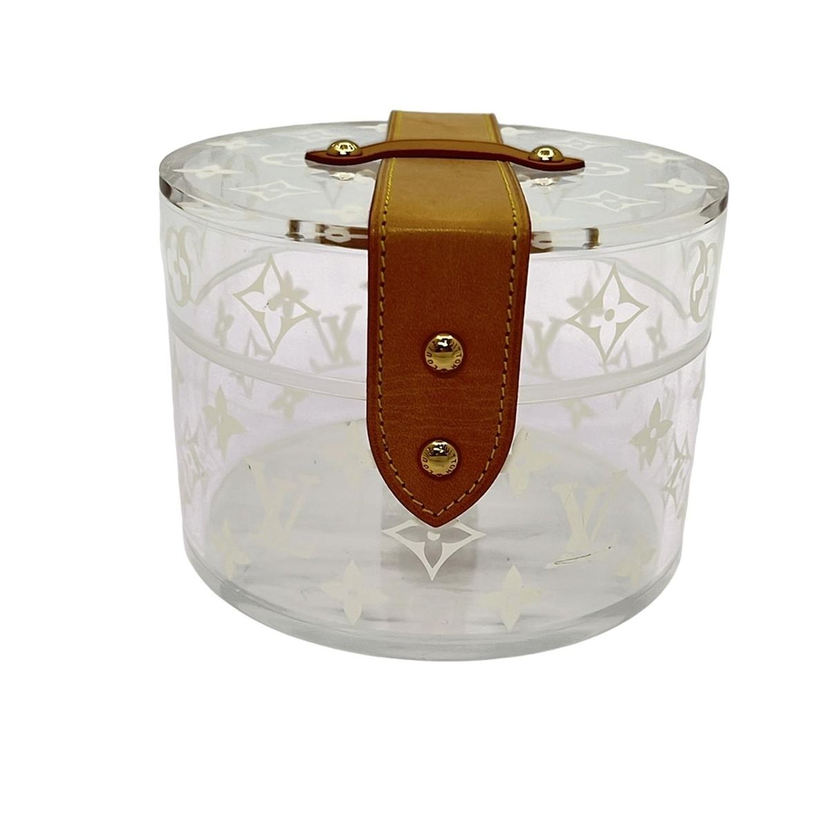 Louis Vuitton Case Bowatt Scott Clear White Beige Leather Cowhide Box — view 2
