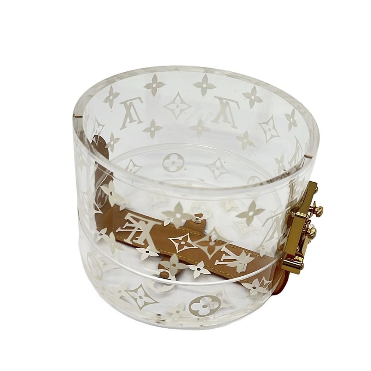 Louis Vuitton Case Bowatt Scott Clear White Beige Leather Cowhide Box — view 5