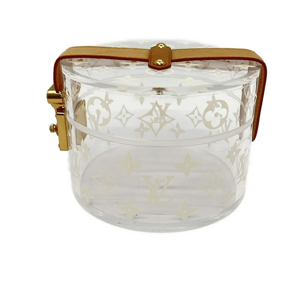 Louis Vuitton Case Bowatt Scott Clear White Beige Leather Cowhide Box — view 7